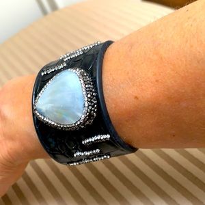 Wide faux cuff bracelet